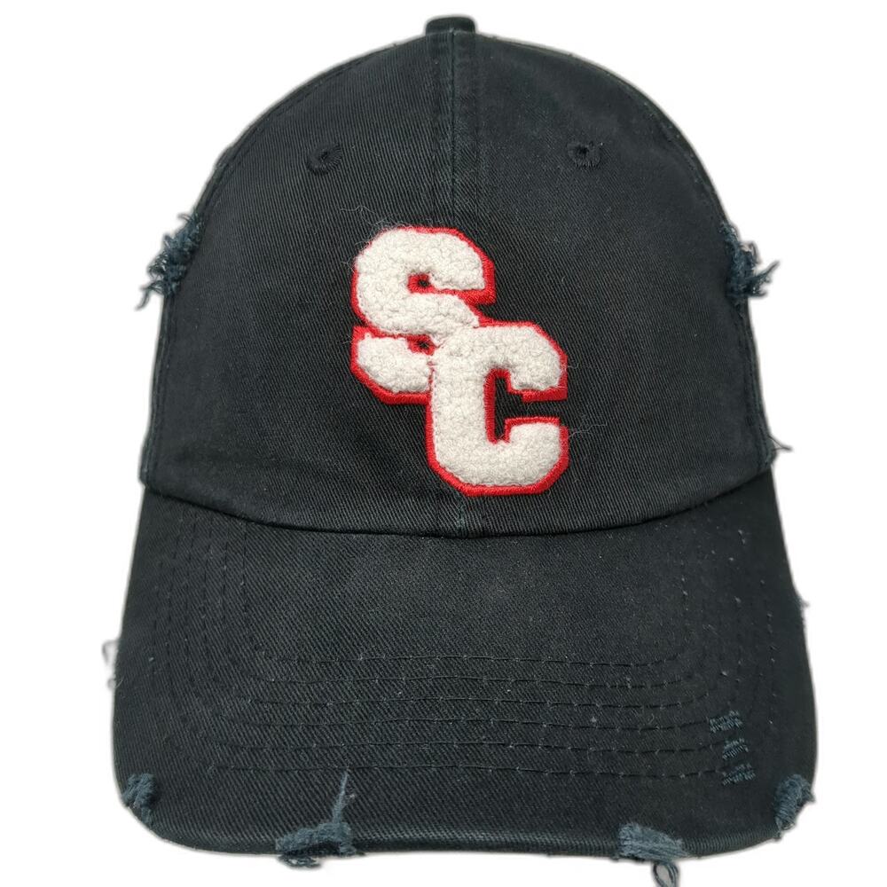 Head To Toe Baseball Cap Black One Size Chenille Patch Sport Clips Frayed Hat